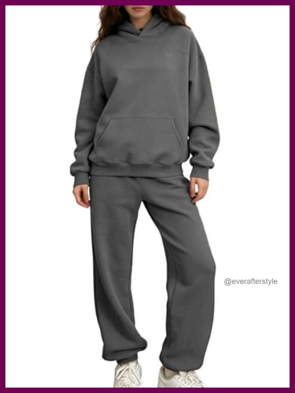 Fleece Lined 2-Piece Hoodie & Jogger Sweatsuit Set Women's Lounge Tracksuit